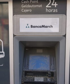 Palma - Pandemie Bankautomat in Arenal Bierstrasse März 2021